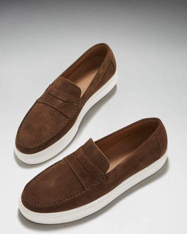 Slip-on Sneaker Loafers, brown suede-1