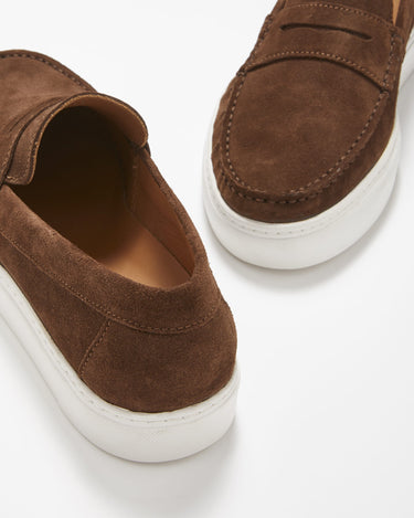 Slip-on Sneaker Loafers, brown suede-3