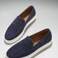 Slip-on Sneaker Loafers, navy blue suede-1