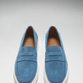Slip-on Sneaker Loafers, petrol blue suede-2