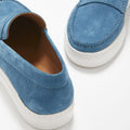 Slip-on Sneaker Loafers, petrol blue suede-3