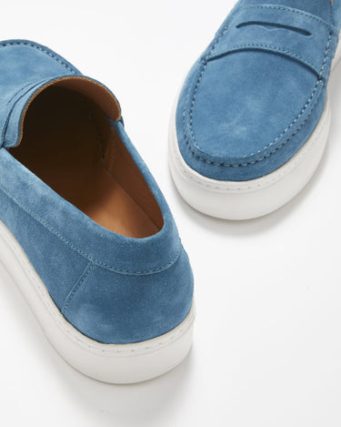 Slip-on Sneaker Loafers, petrol blue suede-3