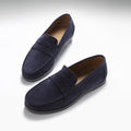 Boat Loafers, navy blue suede-1