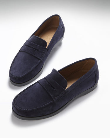 Boat Loafers, navy blue suede-1