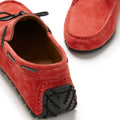 Tyre Sole Laced Driving Loafers, red suede-4