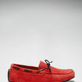 Tyre Sole Laced Driving Loafers, red suede-2
