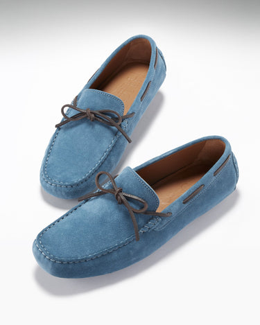Laced Driving Loafers, petrol blue suede-1