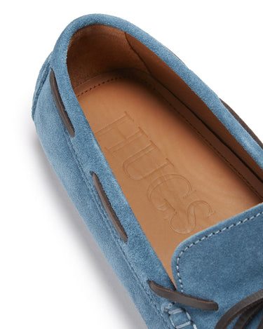 Laced Driving Loafers, petrol blue suede-3