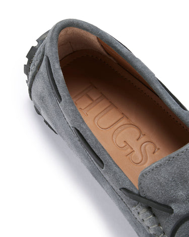 Tyre Sole Laced Driving Loafers, slate grey suede-3