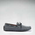 Tyre Sole Laced Driving Loafers, slate grey suede-2