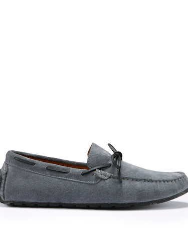 Tyre Sole Laced Driving Loafers, slate grey suede-0