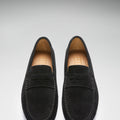 Penny Driving Loafers, black suede-4