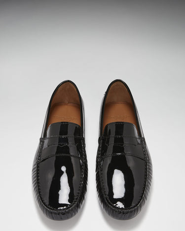 Penny Driving Loafers, black patent leather-2