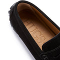 Tyre Sole Penny Driving Loafers, black suede-3