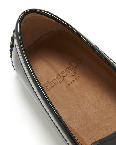 Penny Driving Loafers, black patent leather-4