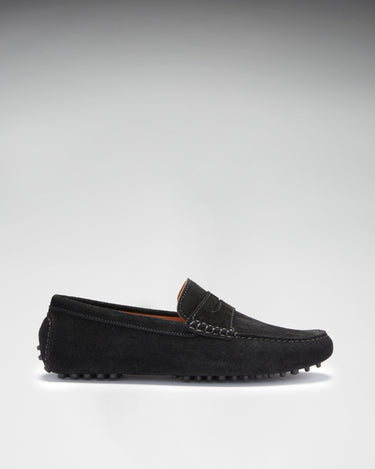 Penny Driving Loafers, black suede-2
