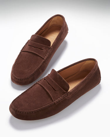 Penny Driving Loafers, brown suede-4