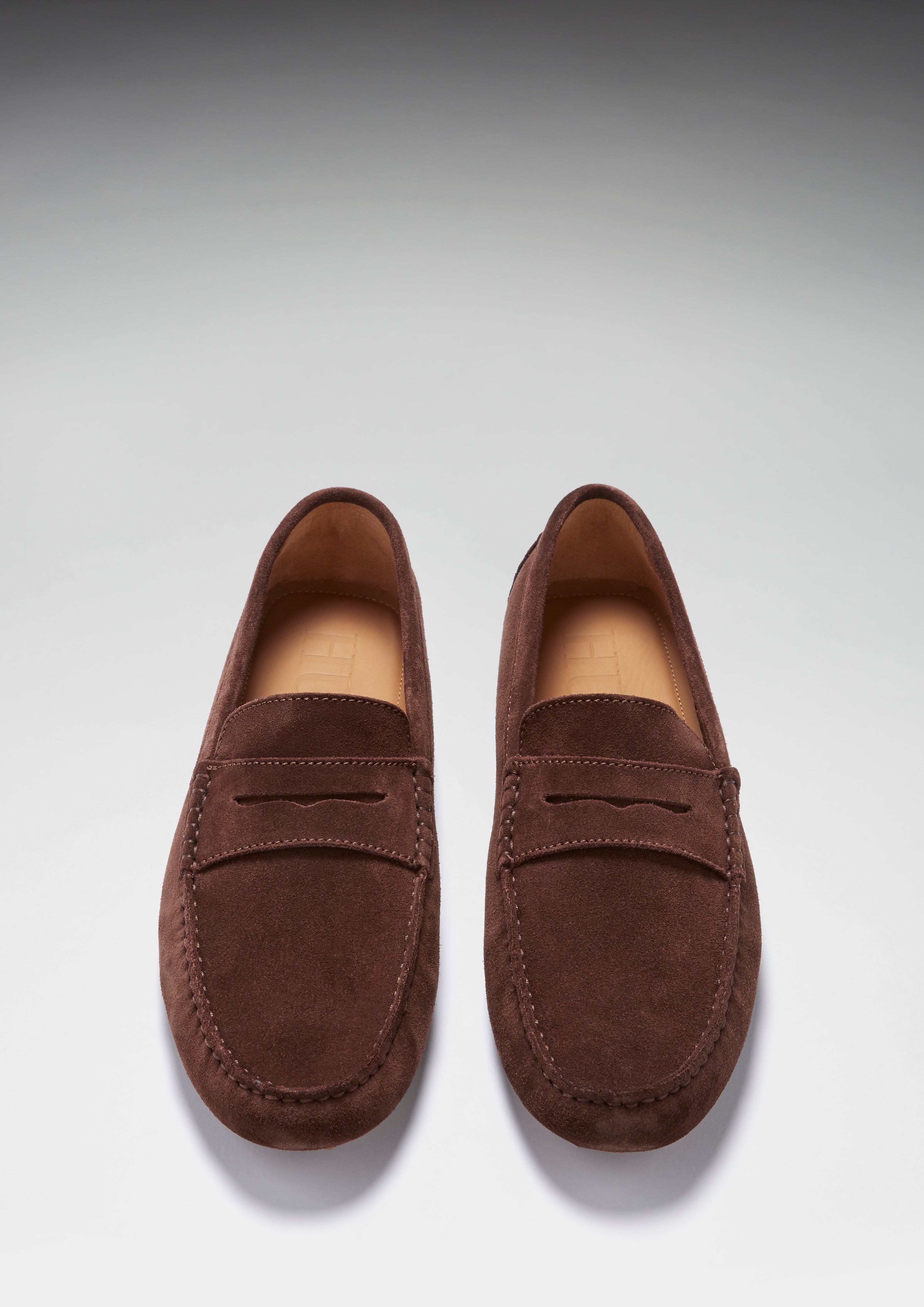 Penny Driving Loafers, brown suede-1