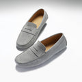 Penny Driving Loafers, dove grey suede-1