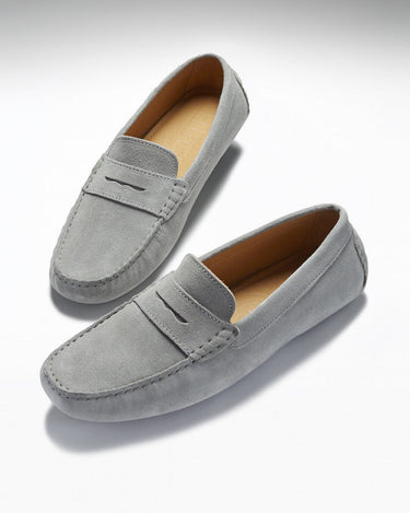 Penny Driving Loafers, dove grey suede-1