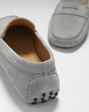 Penny Driving Loafers, dove grey suede-2