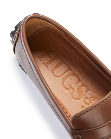 Tyre Sole Penny Driving Loafers, brown leather-2