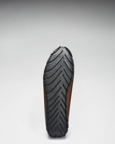 Tyre Sole Penny Driving Loafers, brown leather-4