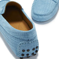 Women's Penny Driving Loafers, blue embossed suede-4