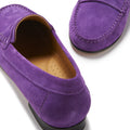 Women's Penny Loafers Leather Sole, purple suede-4