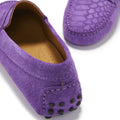 Women's Penny Driving Loafers, purple embossed suede-4