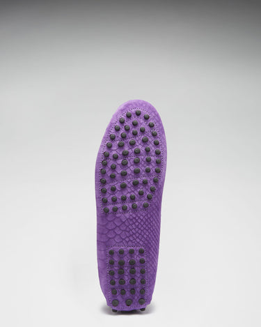Women's Penny Driving Loafers, purple embossed suede-2