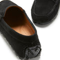 Women's Tyre Sole Penny Loafers, black suede-4