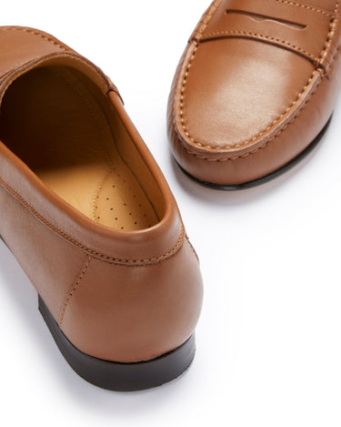 Women's Penny Loafers Leather Sole, tan leather-3