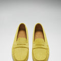 Women's Penny Driving Loafers, yellow embossed suede-3