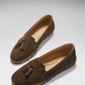 Women's Tasselled Espadrilles, brown suede-1