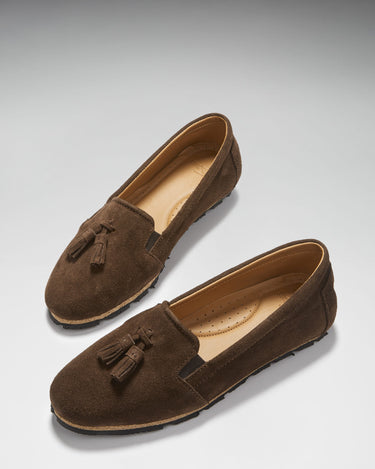 Women's Tasselled Espadrilles, brown suede-1