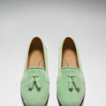 Women's Tasselled Espadrilles, lagoon green suede-2