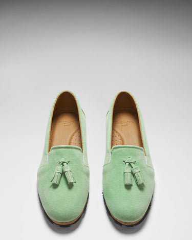 Women's Tasselled Espadrilles, lagoon green suede-2