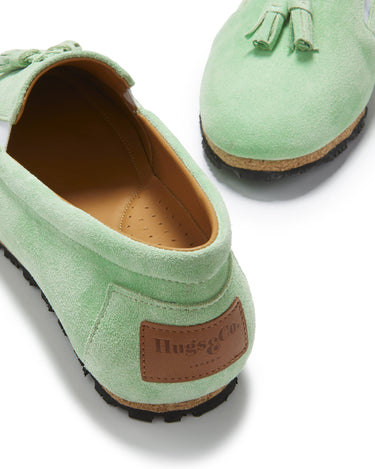 Women's Tasselled Espadrilles, lagoon green suede-3