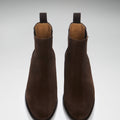 Women's Brown Suede Chelsea Boots, Welted Leather Sole-1