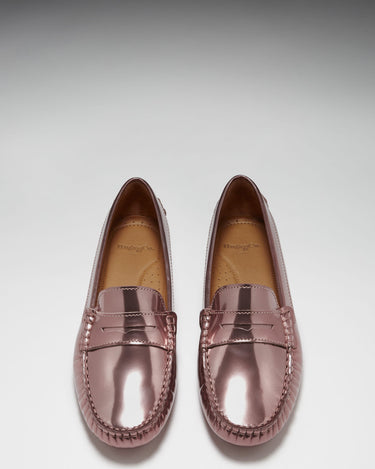 Women's Penny Driving Loafers, rose gold patent leather-2