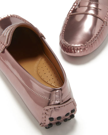 Women's Penny Driving Loafers, rose gold patent leather-3