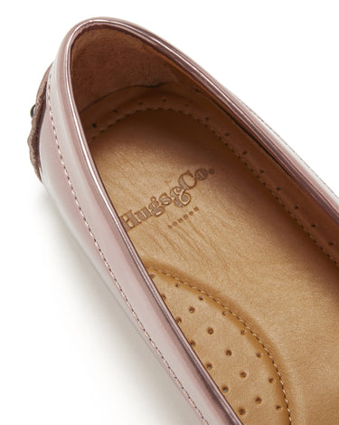 Women's Penny Driving Loafers, rose gold patent leather-4