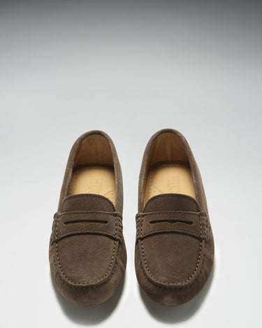 Women's Penny Driving Loafers, brown suede-2